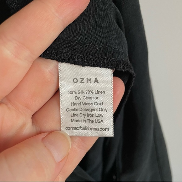 OZMA Silk Linen Painter's Jumpsuit In Black XS - Picture 5 of 12